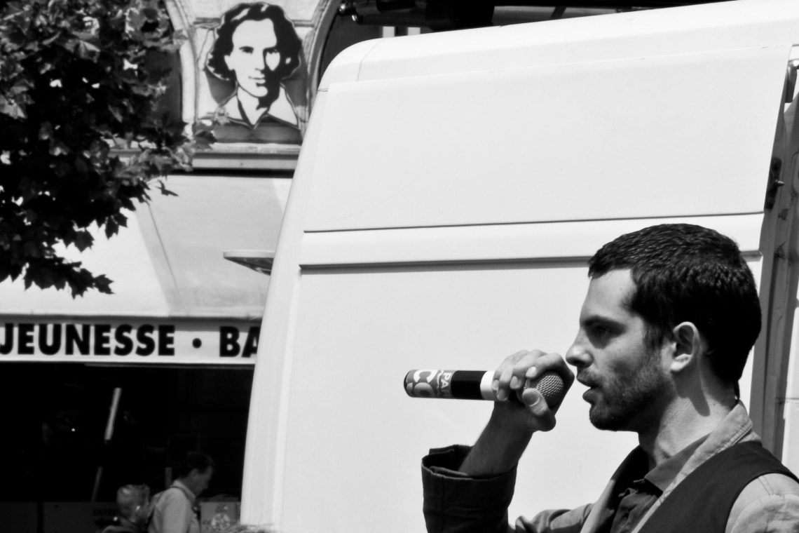 Remy Frey (CGT) à la manifestation du 16 juin 2015. Photo : André Lange-Médart