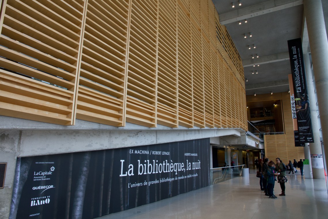 Exposition "La bibliothèque, la nuit" à BAnQ (Montréal).